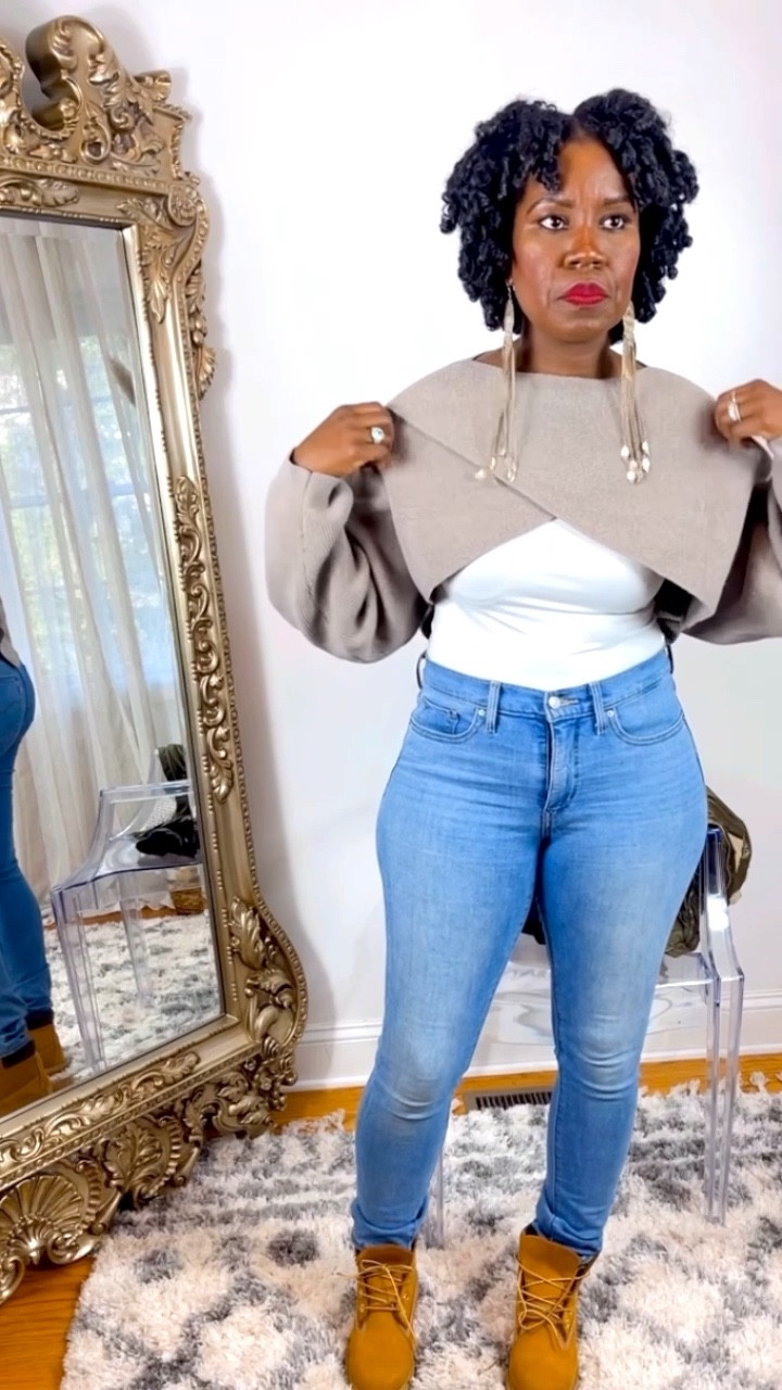 Criss cross crop sweater outlet