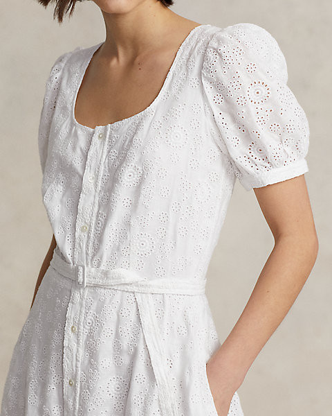 Eyelet-Embroidered Linen Dress | Ralph Lauren (UK)