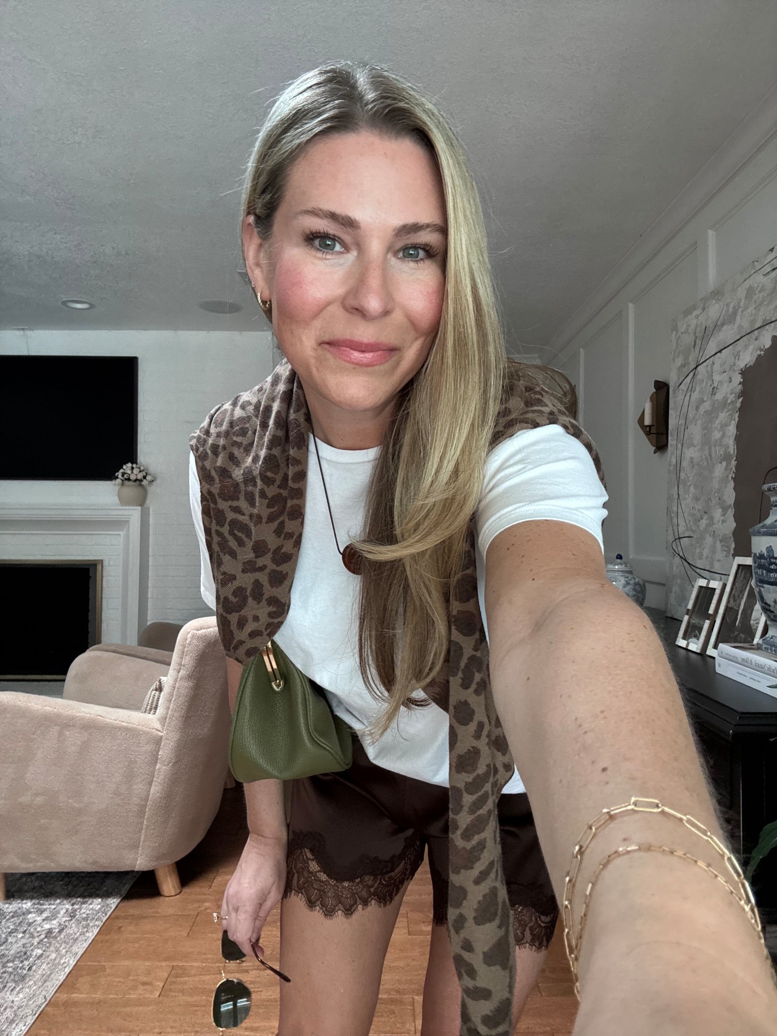 Today’s look. These lace shorts are so good! Wearing a medium. Leopard sweater is old from Zara. I’ll link their current colors 

#LTKgrwm #LTKootd #LTKOver40