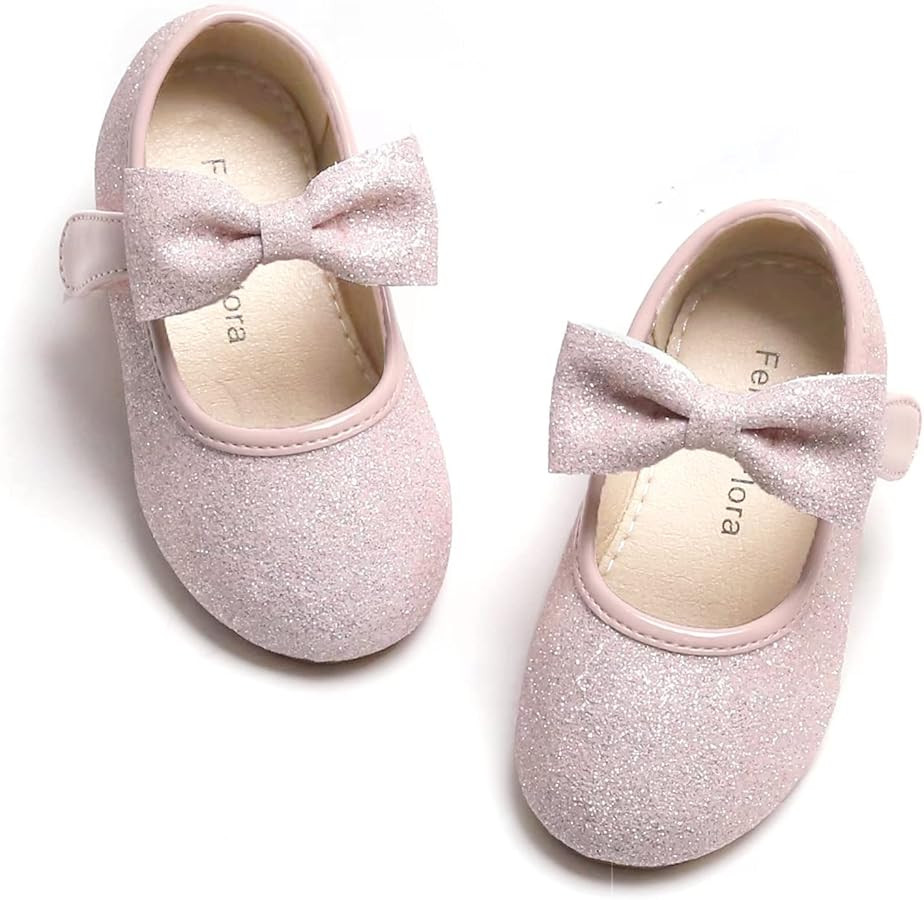 Felix & Flora Toddler Little Girls Dress Shoes - Flower Girls Mary Jane Flats Ballet Shoes Party ... | Amazon (US)