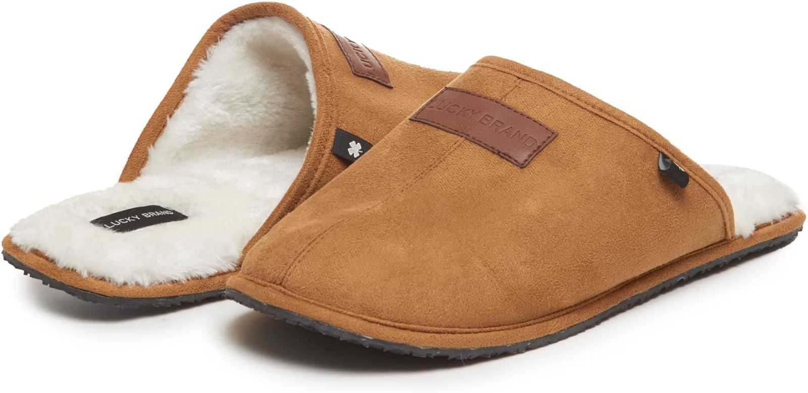 Lucky Brand Micro-Suede Scuff Indoor Slippers for Men with Plush Lining | Amazon (US)