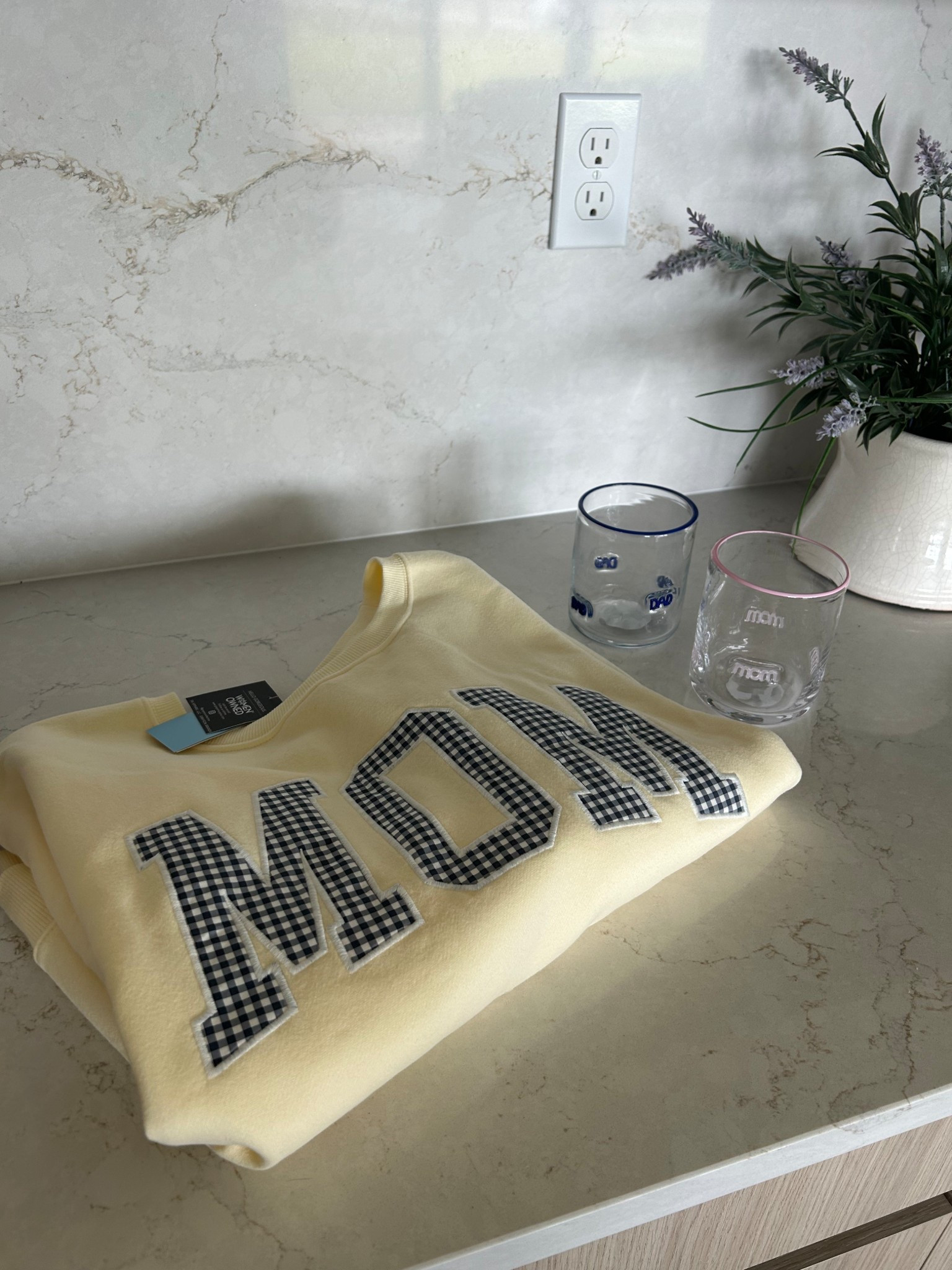 Recent target order! Mom sweatshirt in an XL in the cutest butter yellow and blue gingham and matching mom + dad glasses!

Mother’s Day, mom gift, for the mom, for her, for him, Father’s Day, target find 

#LTKmomlife #LTKHome