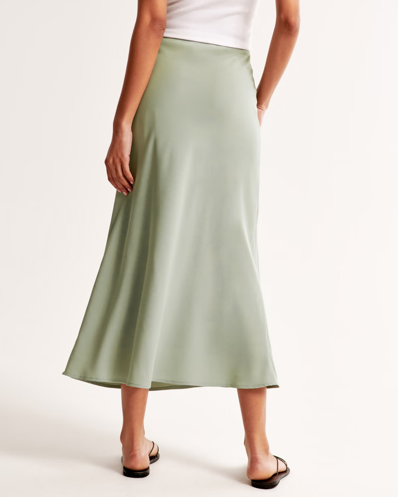 Mid Rise Satin Maxi Skirt | Abercrombie & Fitch (US)