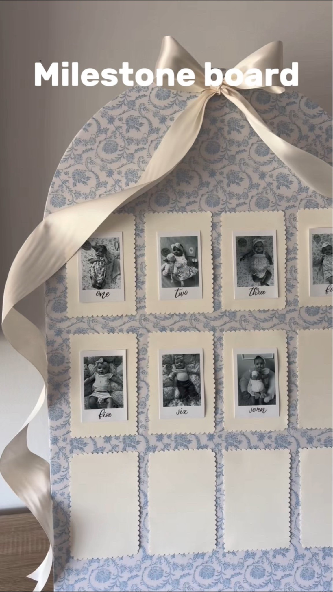 Here are the items I used to create this monthly milestone board ✨ I picked up the wooden arch board from the unfinished wood section at Hobby Lobby, but I am unable to link Hobby Lobby items on LTK so I included a similar option in case you are looking for something comparable 🤍 I used a Cricut for the wording and printed retro style photos at Walgreens to achieve the Polaroid effect 📸 Everything was assembled using hot glue to secure it in place 🎀 #monthlymilestone #firstbirthday #birthdaydiy