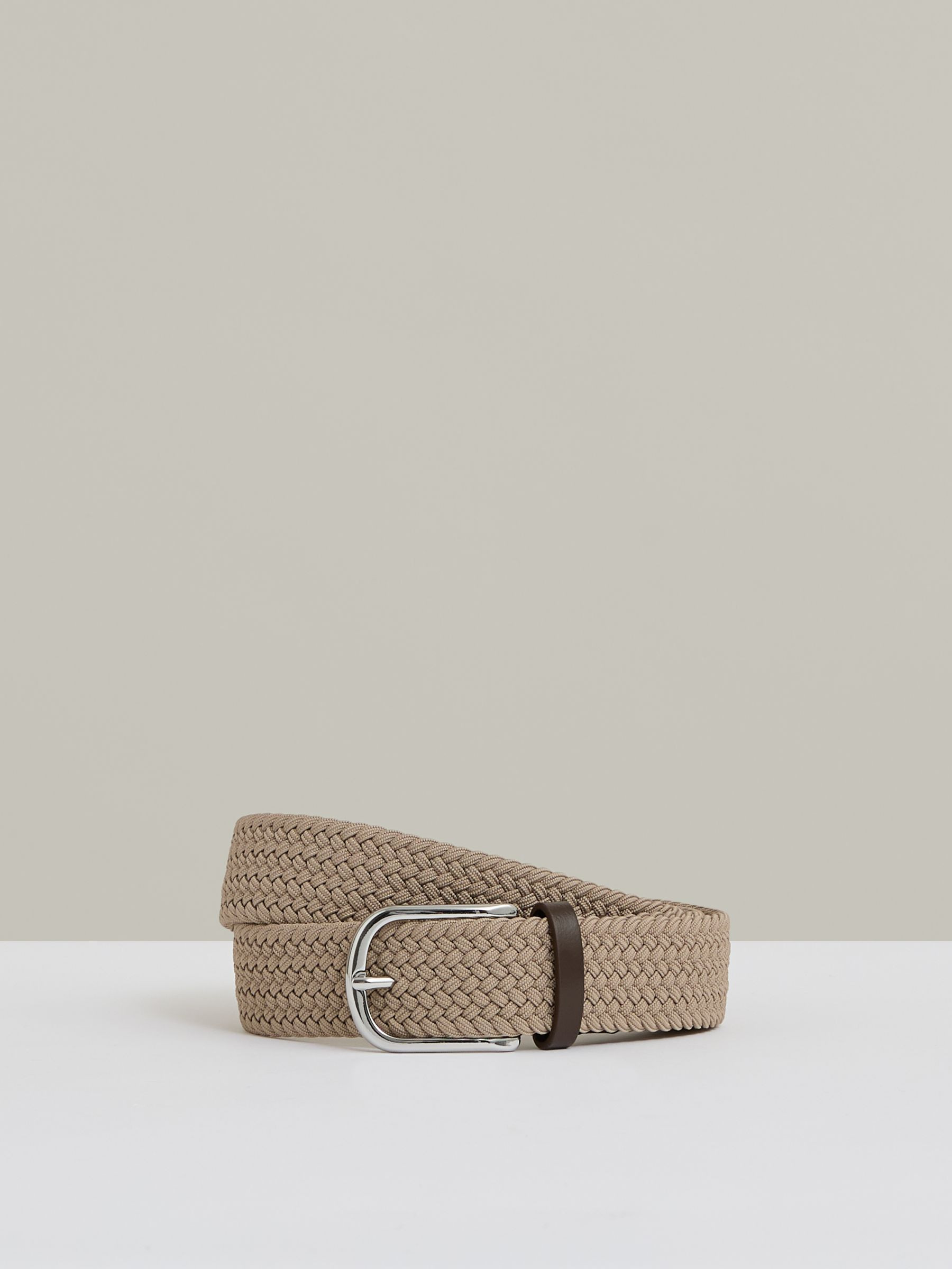 Basket Weave Belt in Stone | Reiss US