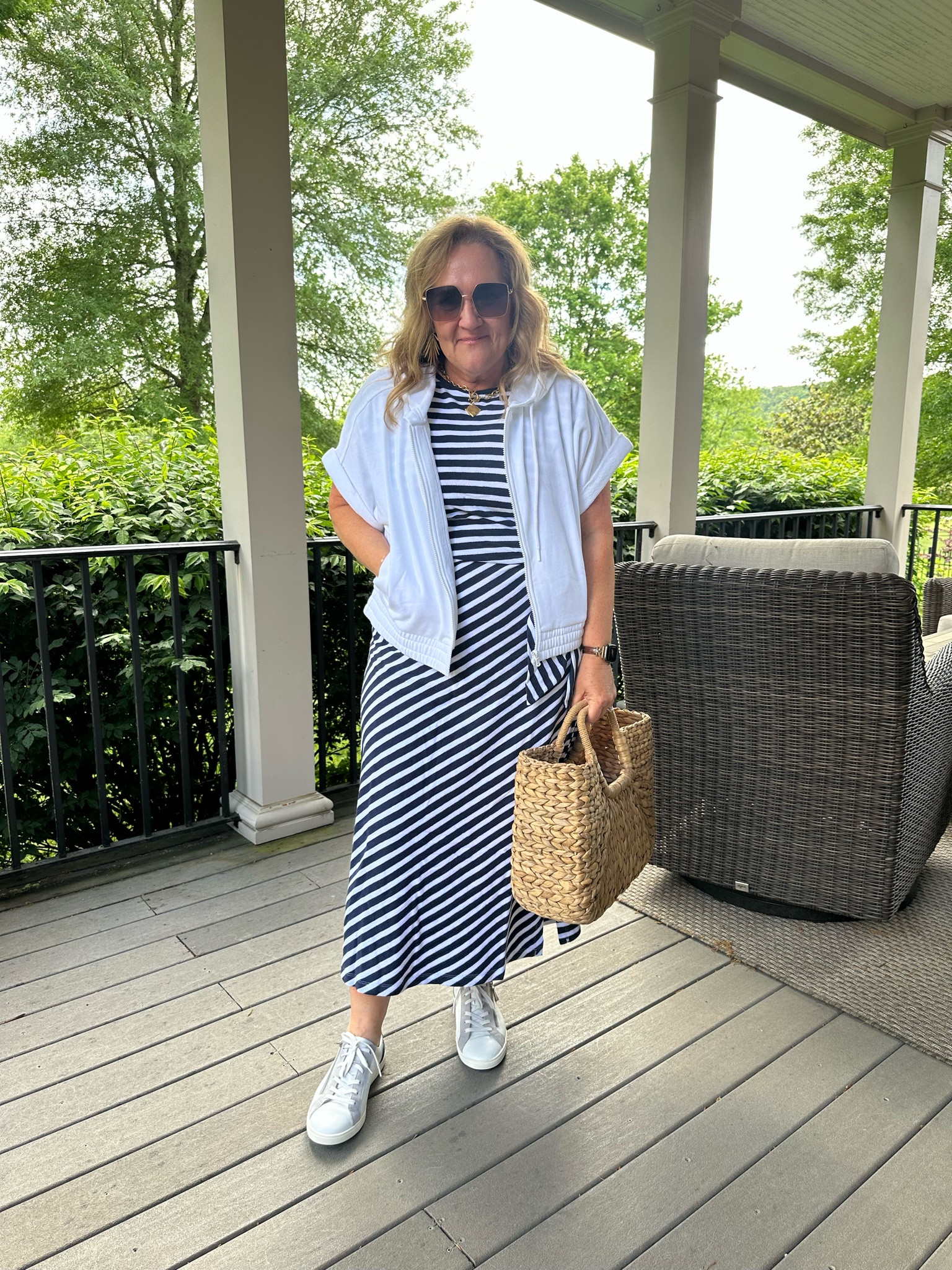 Loft 50% off sale! 
Navy stripe size large. 
Hoodie size XL
tan stripe size XL
LINKING two good shapewear options 
Yummie 20% off code NANETTE20
Spanx 10% off code NANETTEXSPANX

Work outfit summer dresses loft dresses striped dress 

#LTKSummerSales #LTKOver40 #LTKFindsUnder50
