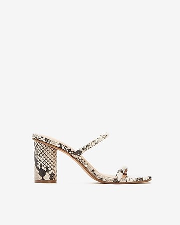 Double Band Block Heel Sandals | Express