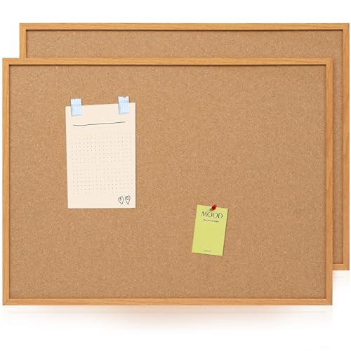 Board2by 2 Pack Cork Board Bulletin Board 30 x 42, Oak Framed 4x3 Corkboard | Amazon (US)
