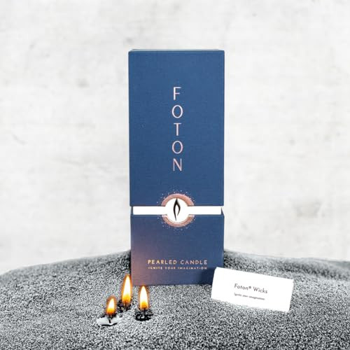 Foton Pearled Candle Colored 18 Oz - Charcoal Unscented Non Toxic Luxury Long Lasting Powder Wax Sand Candles up to 120 Hours - Refillable Pearl Candle Sand with 30 Wicks for Candles Making | Amazon (US)