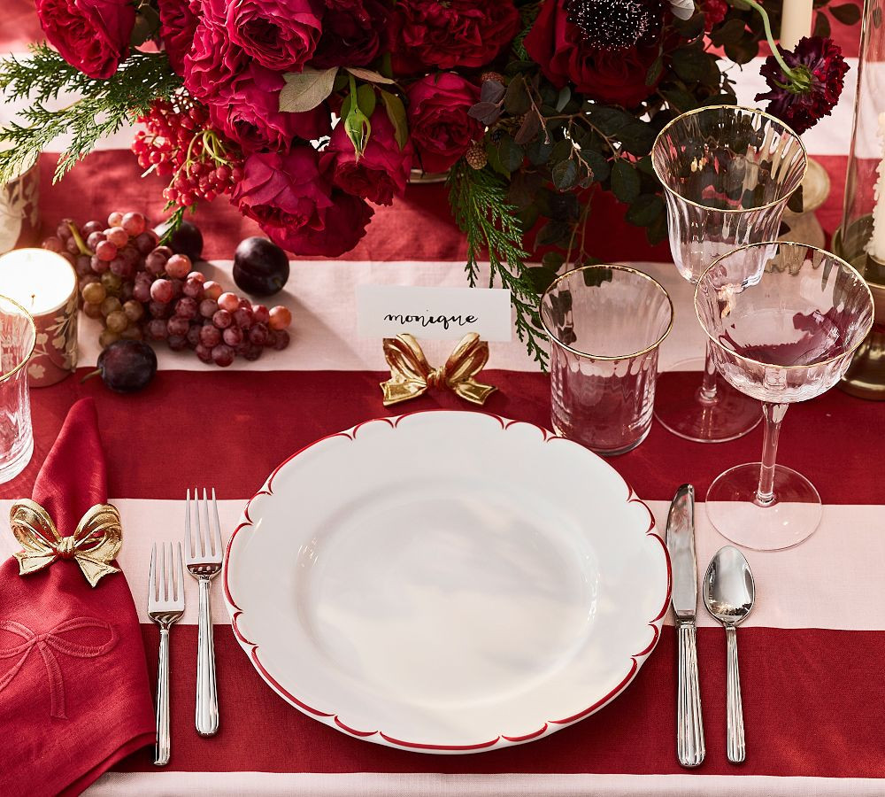 Monique Lhuillier Nell Porcelain Dinner Plates – Set of 4 | Pottery Barn (US)