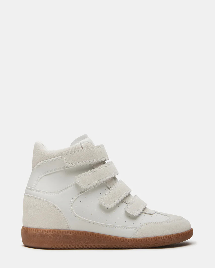 MUSTANG White Suede High-Top Velcro Sneaker | Women's Sneakers | Steve Madden (US)