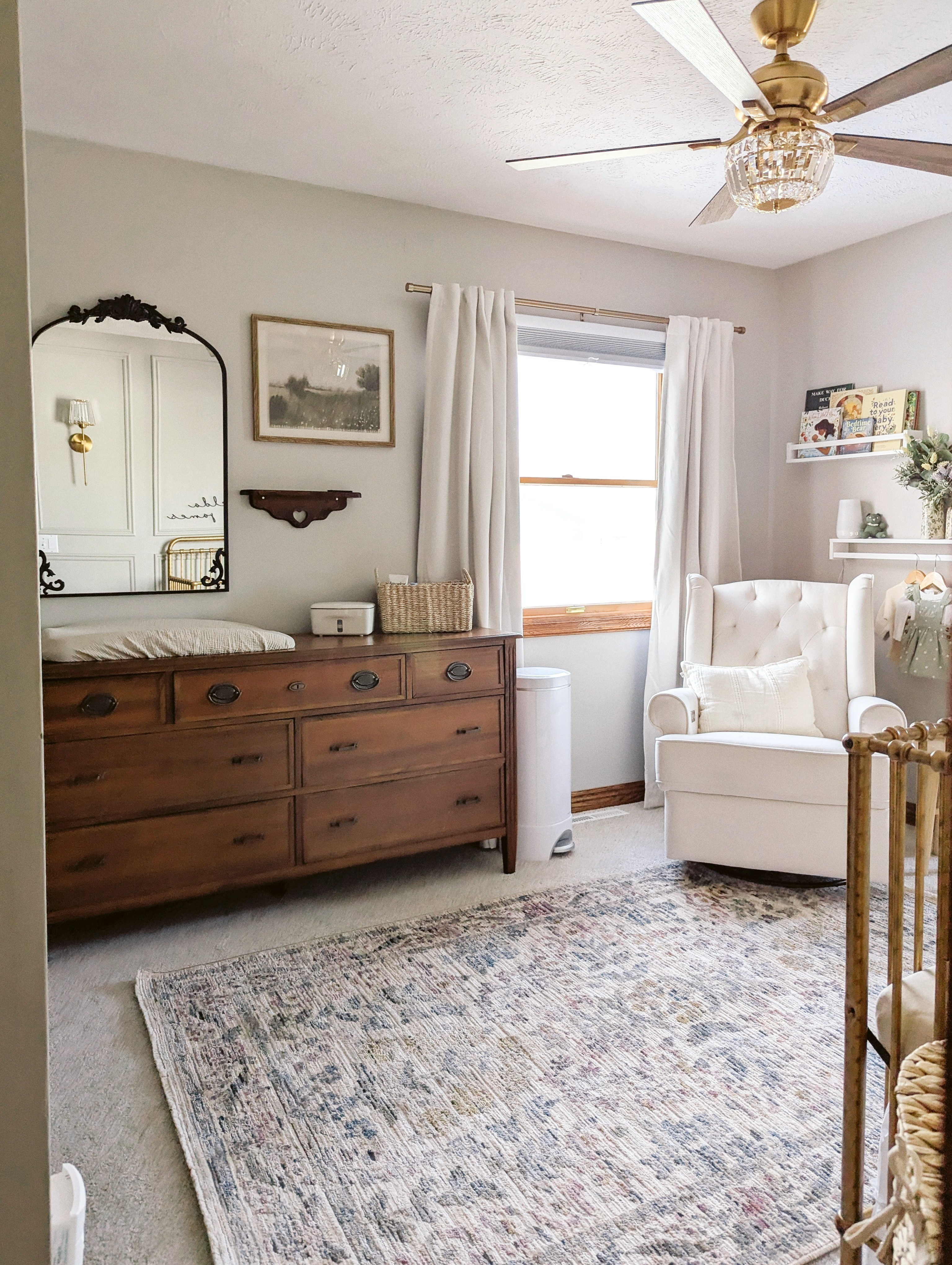 Vintage modern baby girl's nursery inspiration & decor ideas #nursery #girlnursery #nurserydecor 

#LTKHome #LTKBaby #LTKKids