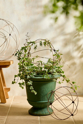 Collapsible Antiqued Copper Garden Sphere | Terrain