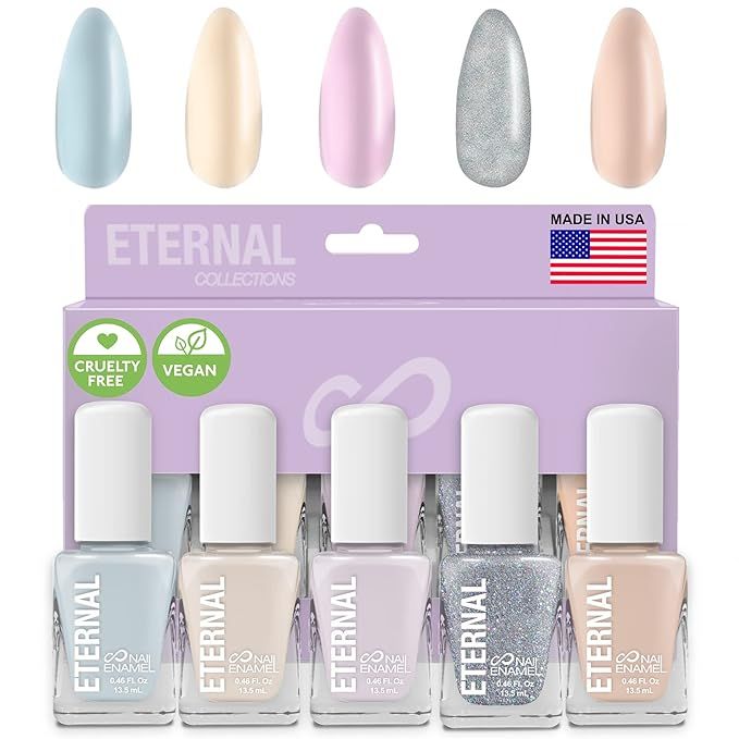 Eternal Light Blue Nail Polish Set for Women (CLASSY SPARKLY) - Glitter Nail Polish Set for Girls... | Amazon (US)