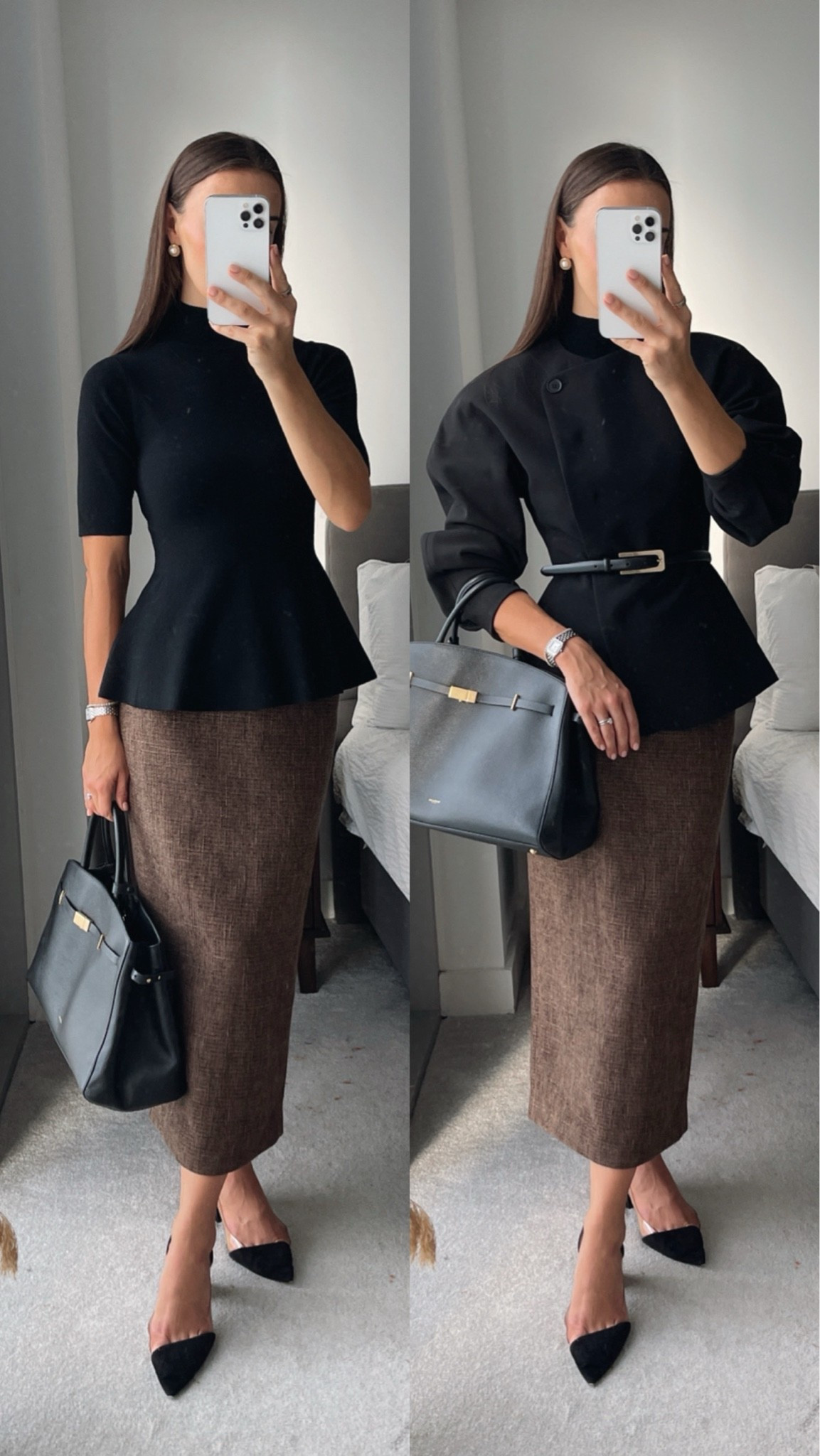 Simple but chic autumn workwear ootd 🤎