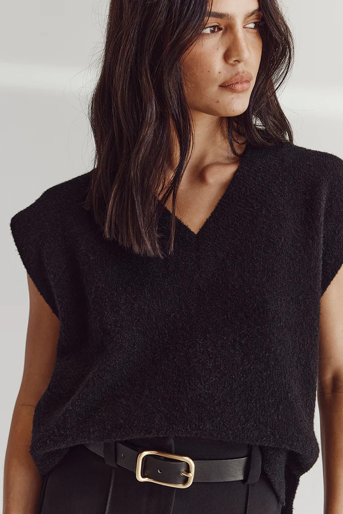 RAF BLACK KNIT VEST | DISSH