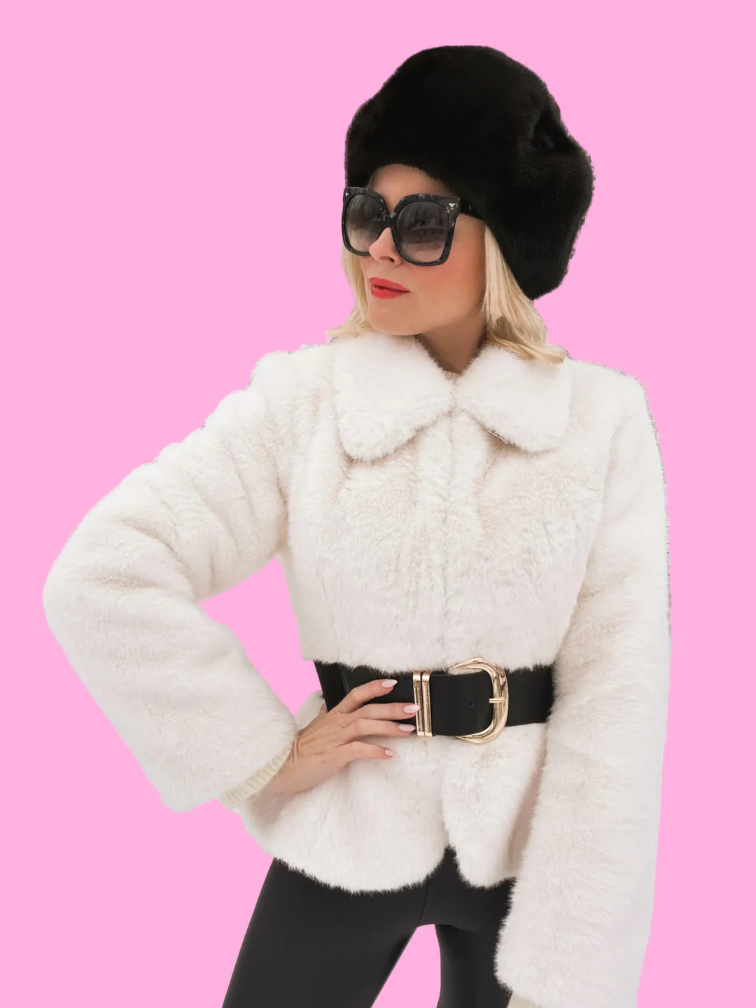 Peplum Faux Fur Coat | Teggy French