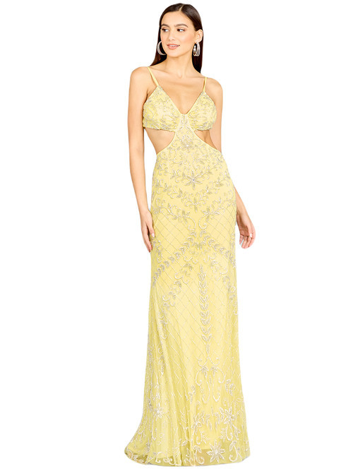 LARA New York Countess Beaded Prom Dress in Lemon at Nordstrom, Size 6 | Nordstrom