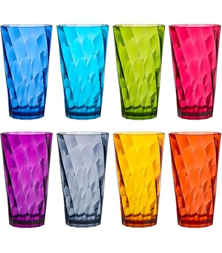 CreativeWare Circus Set of 8, 24 Ounces Tumbler Set, 24 oz, Multicolor (CIR08MULTI) | Amazon (US)