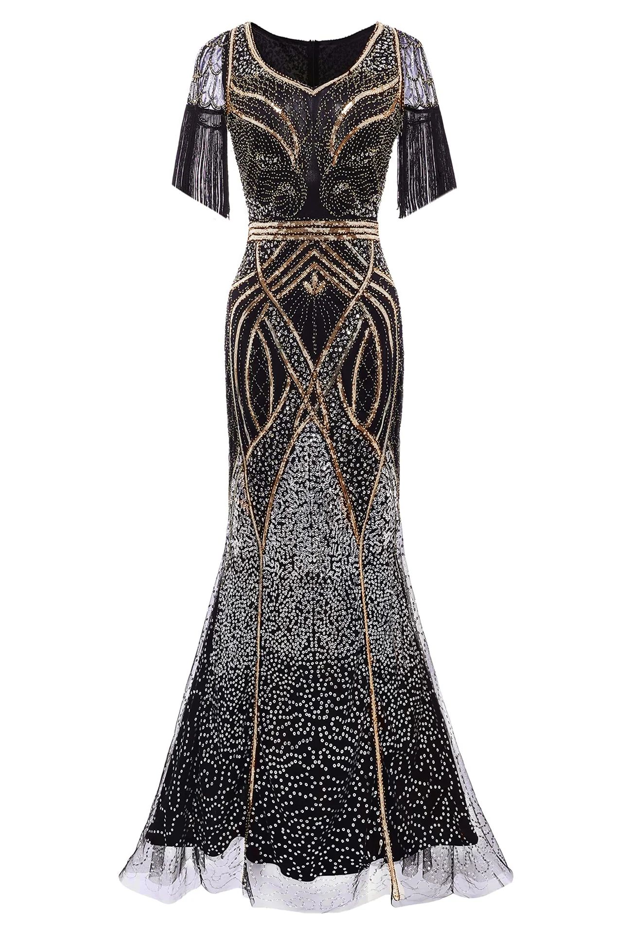 Shop 1920s Dresses - Mermaid Maxi Cocktail Dress | BABEYOND | BABEYOND