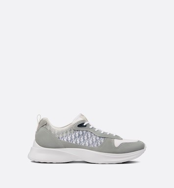 Gray Suede and White Technical Mesh with Blue and White Dior Oblique Canvas | Dior Couture