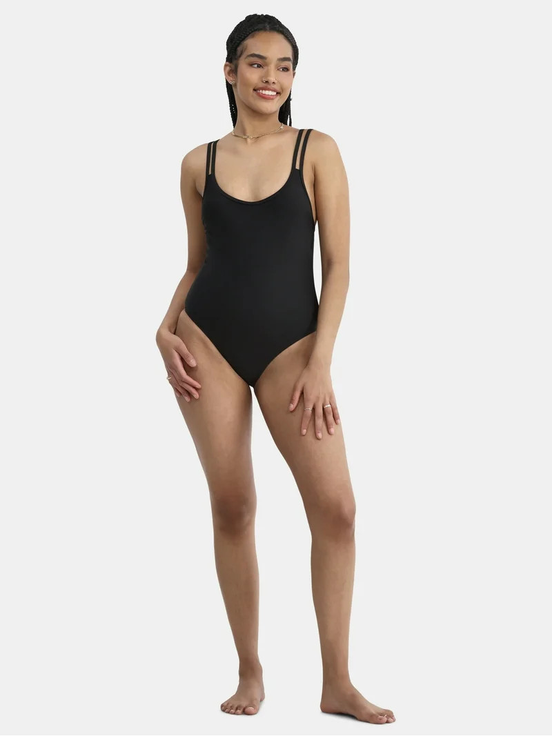 No Boundaries Women's High Leg One Piece Swimsuit, Sizes XXS-XXL | Walmart (US)