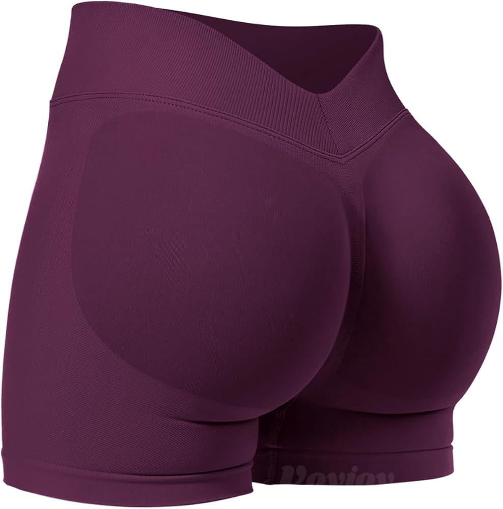 VOYJOY Women Workout Impact Shorts 3.6" V Back High Waist Scrunch Butt Lifting Seamless Gym Biker... | Amazon (US)