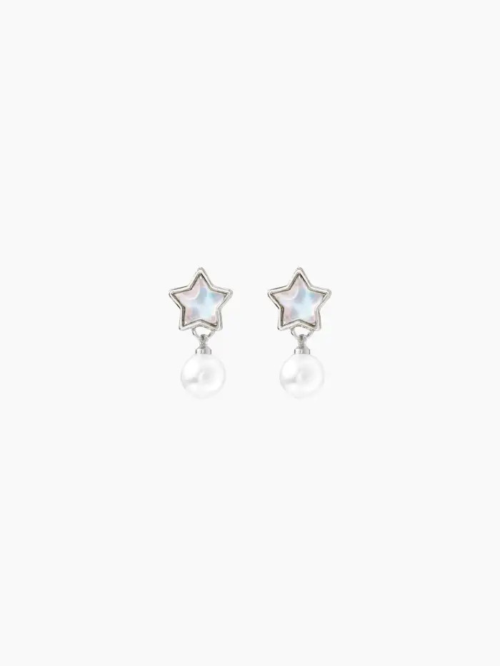 STAR & FAUX PEARL EARRINGS | Cider