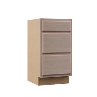 Hampton Bay Hampton Unfinished Beech Recessed Panel Stock Assembled Base Kitchen Cabinet with 3 D... | The Home Depot