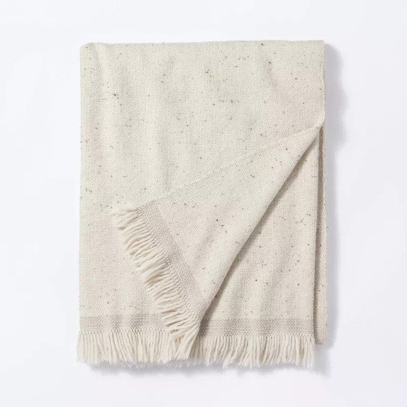 Woven Striped Border Nep Throw Blanket with Fringes - Threshold™ designed with Studio McGee | Target