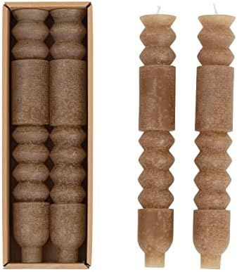 Creative Co-Op Unscented Totem Taper Candles in Box, Set of 2 | Amazon (US)