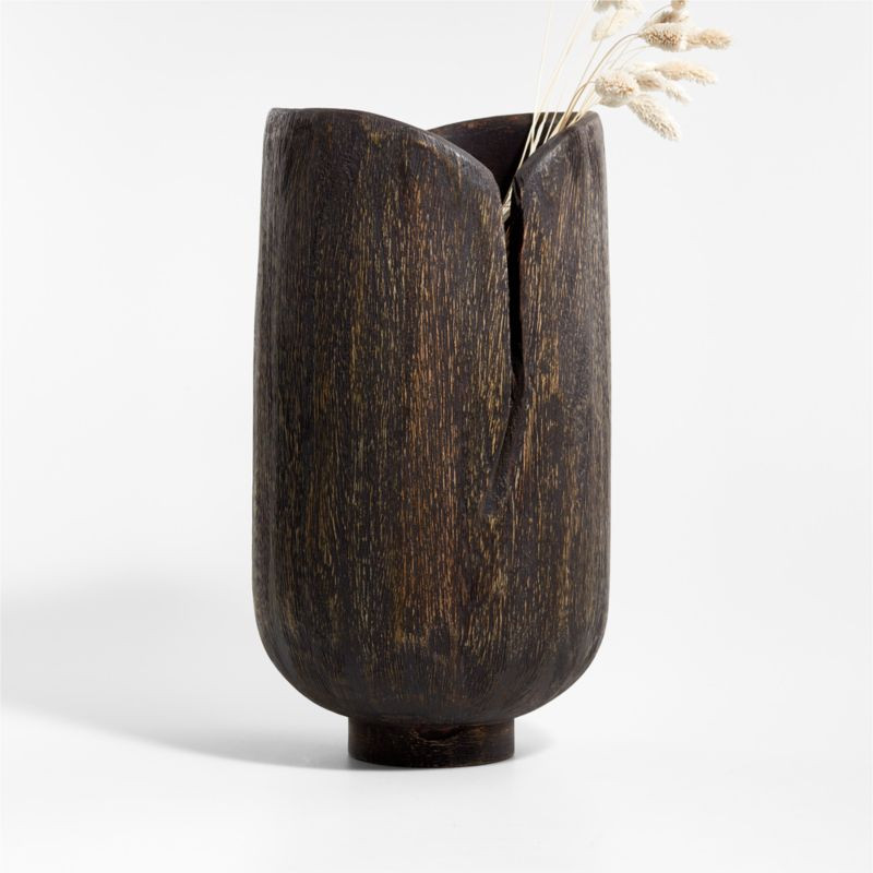 Sydney Wood Vase | Crate and Barrel | Crate & Barrel