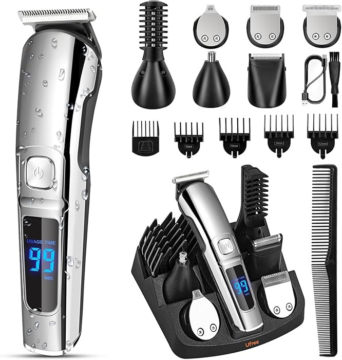 Ufree Beard Trimmer for Men, Waterproof Electric Razor for Nose, Body, Face & Mustache, Cordless ... | Amazon (US)
