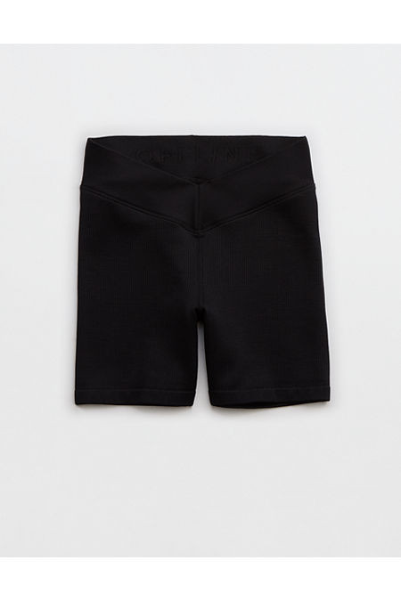 OFFLINE By Aerie Seamless V-Front 5 Bike Short Women's True Black XXS | Aerie