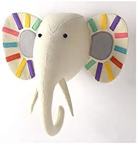 Animal Head Wall Decoration, Wall Mount Decor, Color Elephant Head Wall Ornaments Head, Child Roo... | Amazon (US)