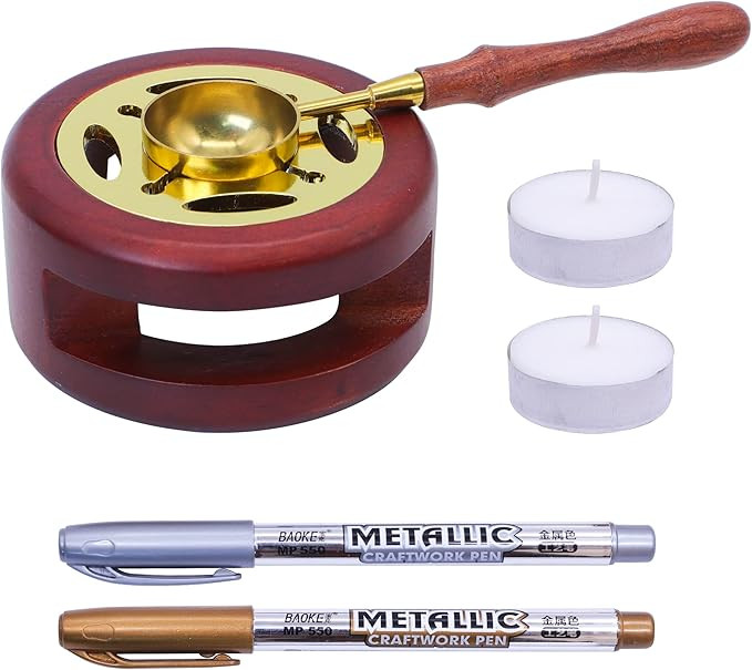 SWANGSA Wax Seal Warmer Kit, Sealing Wax Furnace Tool with 2pcs Wax Seal Pens + Wax Seal Spoon an... | Amazon (US)