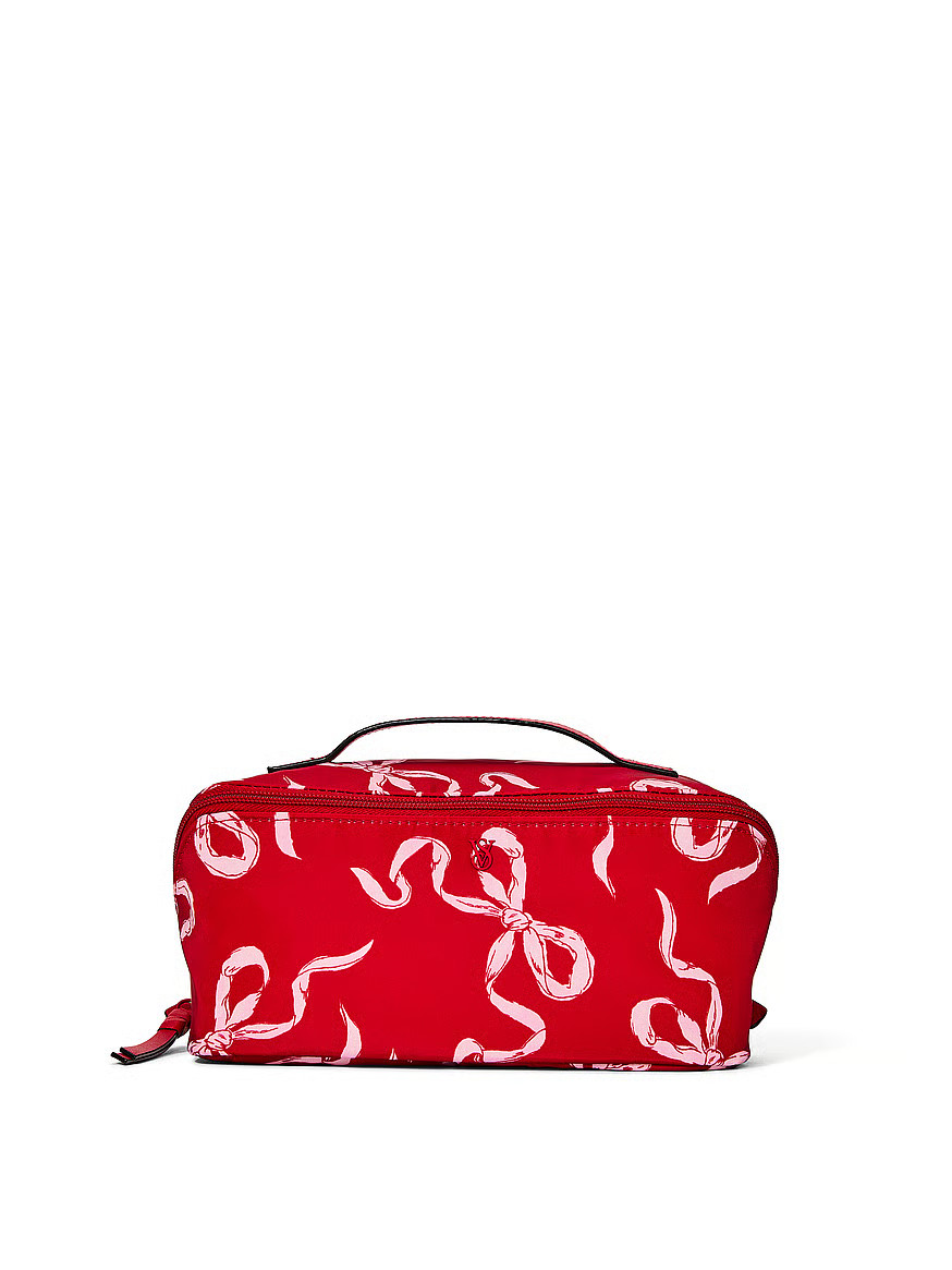 Buy 3-Piece Expandable Travel Makeup Bag, Red Grounded Bow - Order Cosmetic Cases online - Victor... | Victoria's Secret (US / CA )