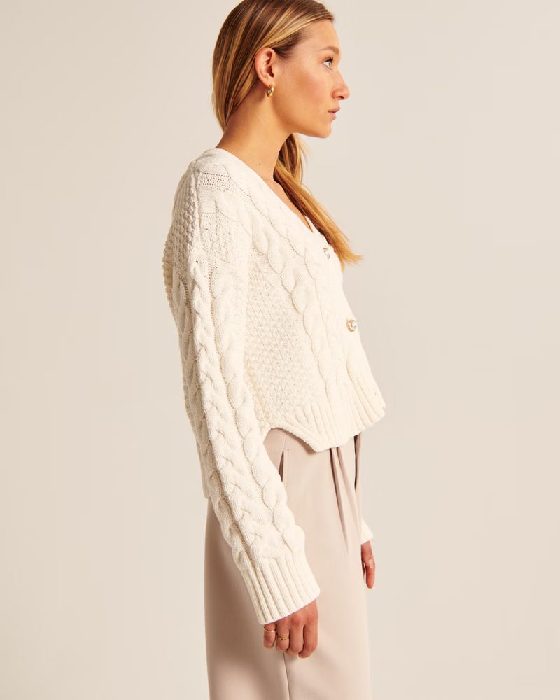 Chenille Short Cardigan | Abercrombie & Fitch (US)