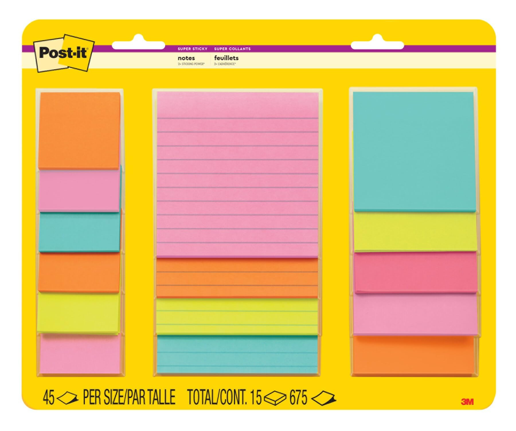 Post-it Super Sticky Lined Notes, 15 Sticky Note Pads, Multi-Size., School Supplies, Office Produ... | Amazon (US)