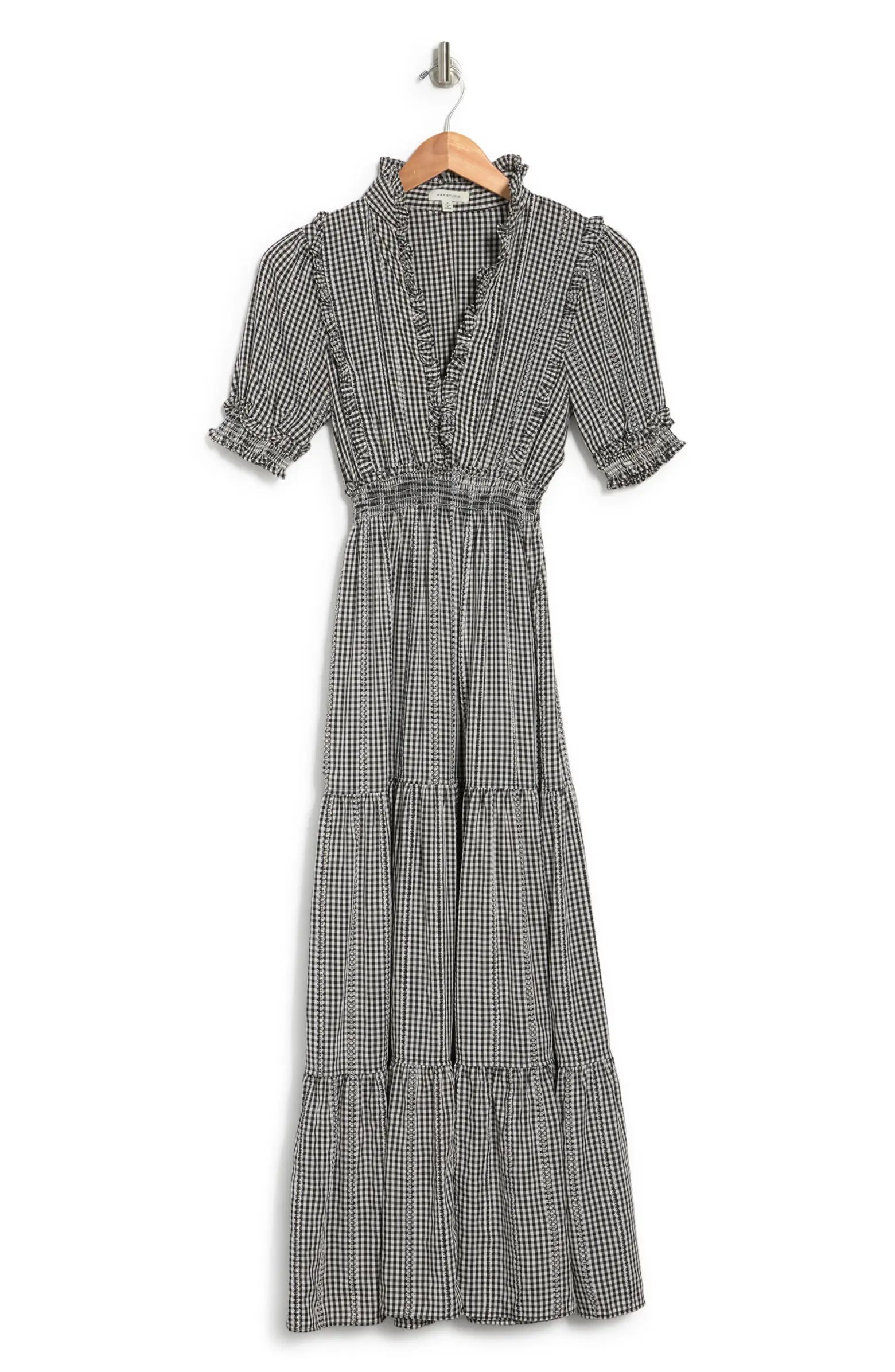 Gingham High Neck Tiered Maxi Dress | Nordstrom Rack