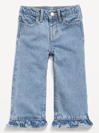 High-Waisted Super Baggy Ruffled Wide-Leg Jeans for Girls | Old Navy (US)