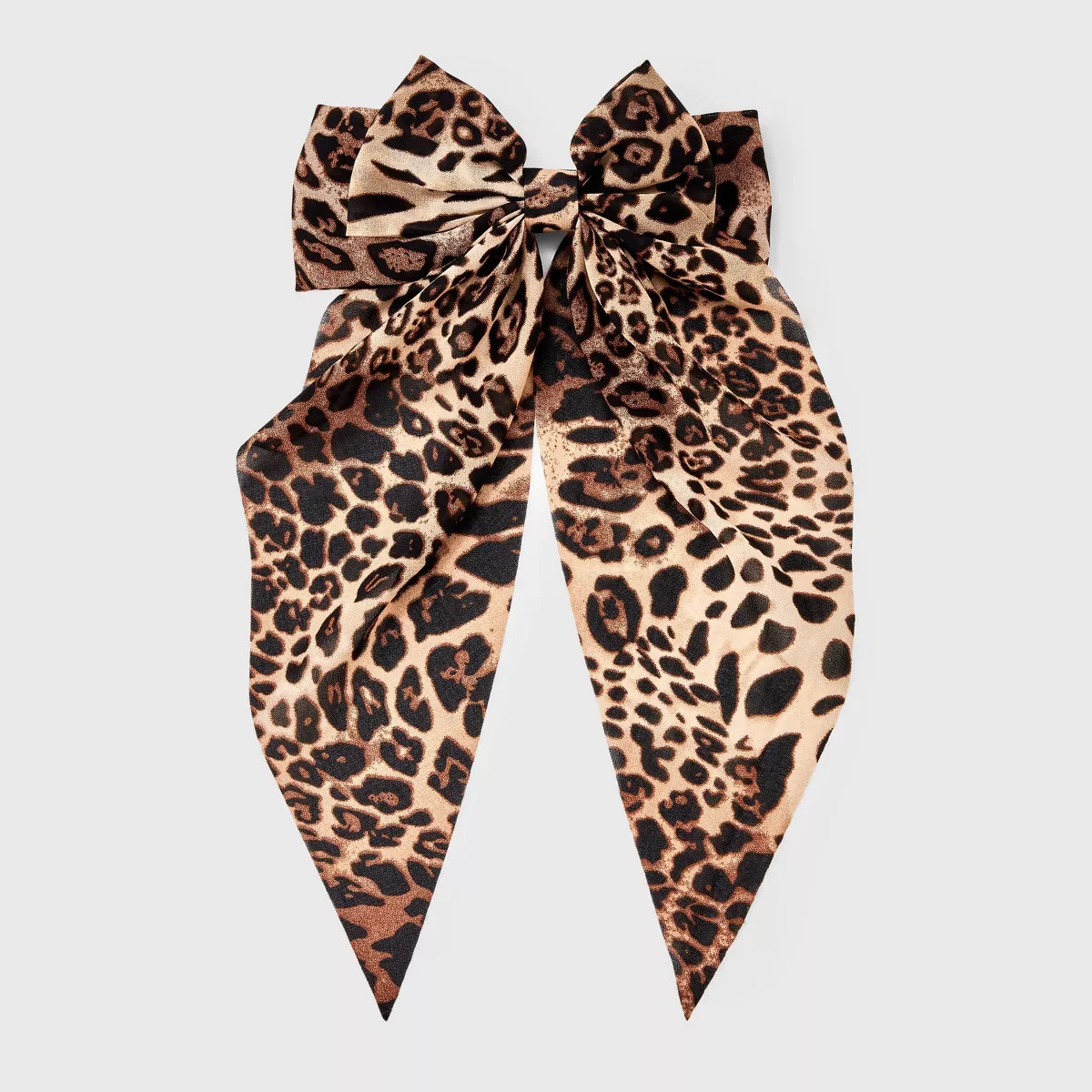 Satin Leopard Print Double Bow Hair Barrette - Wild Fable™ Brown | Target
