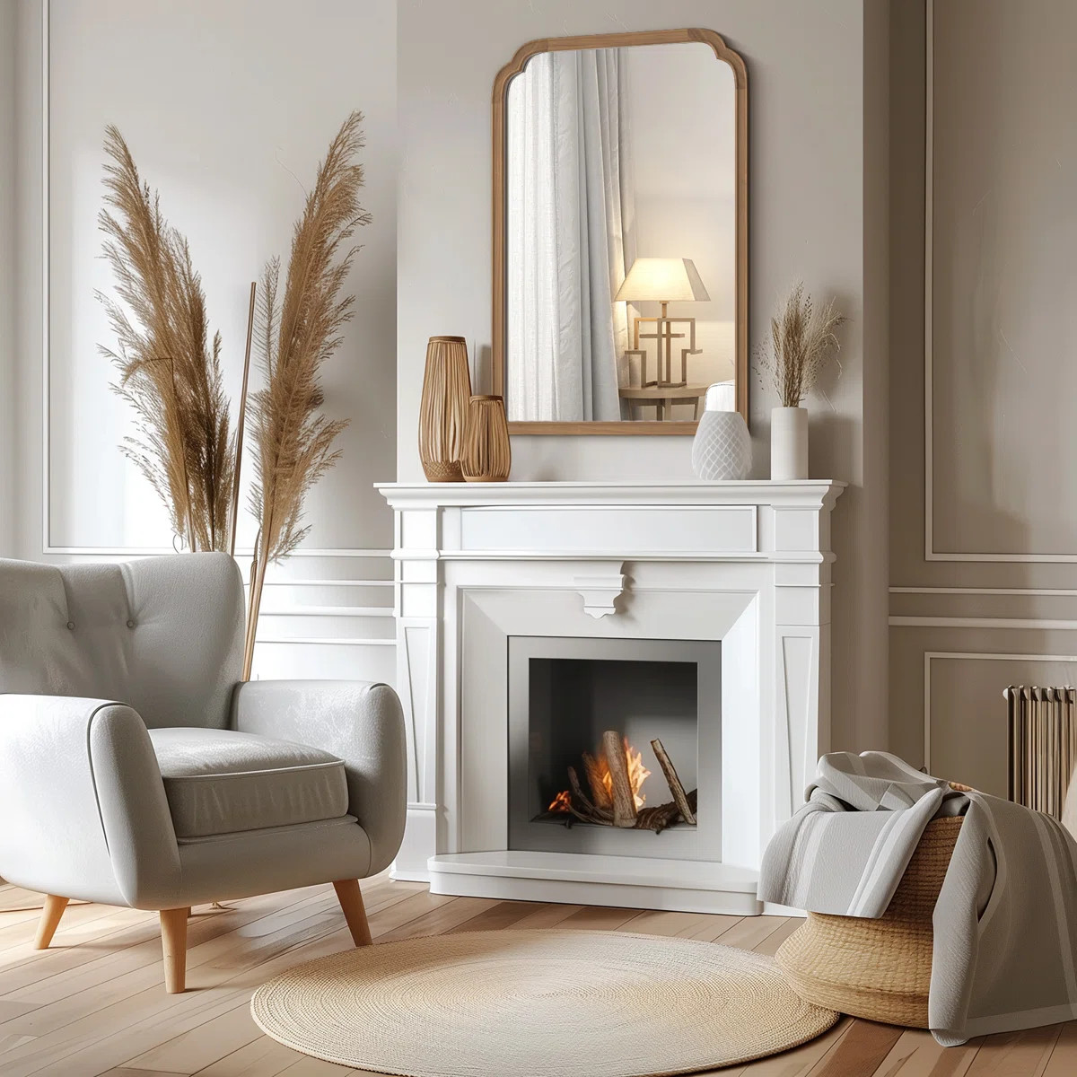 Ancalin Solid Wood Arched Wall Mirror | Wayfair North America