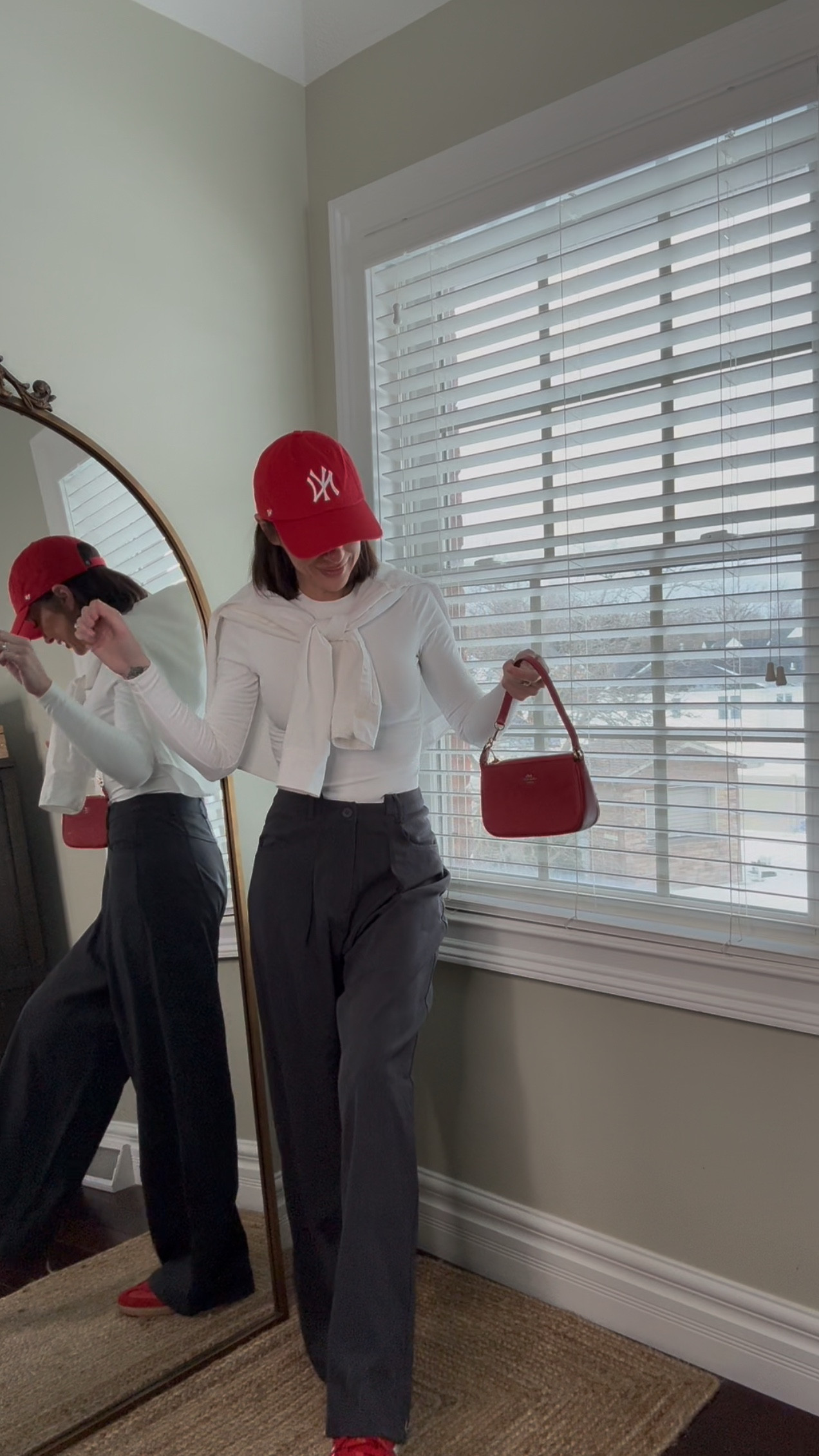 Building an outfit from pieces I already own—starting with the basics and adding a pop of red for a bold finish. 🔥 Color blocking never fails! ❤️✨ #StyleFromYourCloset  

#LTKWatchNow #LTKFindsUnder100 #LTKStyleTip