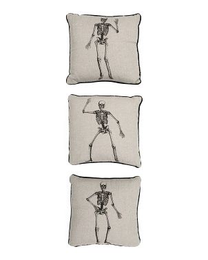 16x16 3pk Skeleton Poses Pillow Set | TJ Maxx