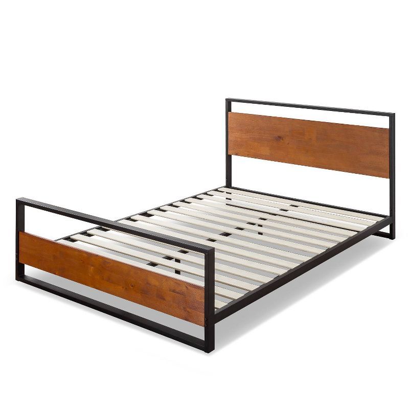 Suzanne Platform Bed with Headboard and Footboard Black - Zinus | Target