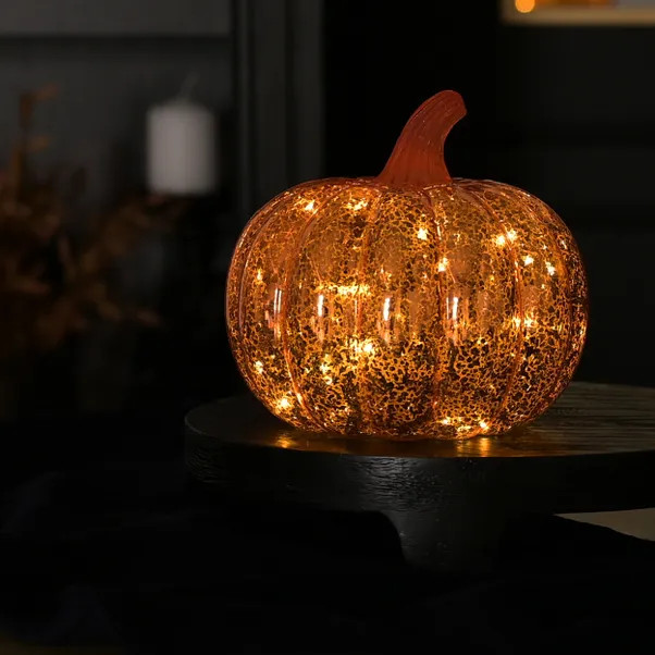 Orange Pumpkin LED Lantern | Dunelm