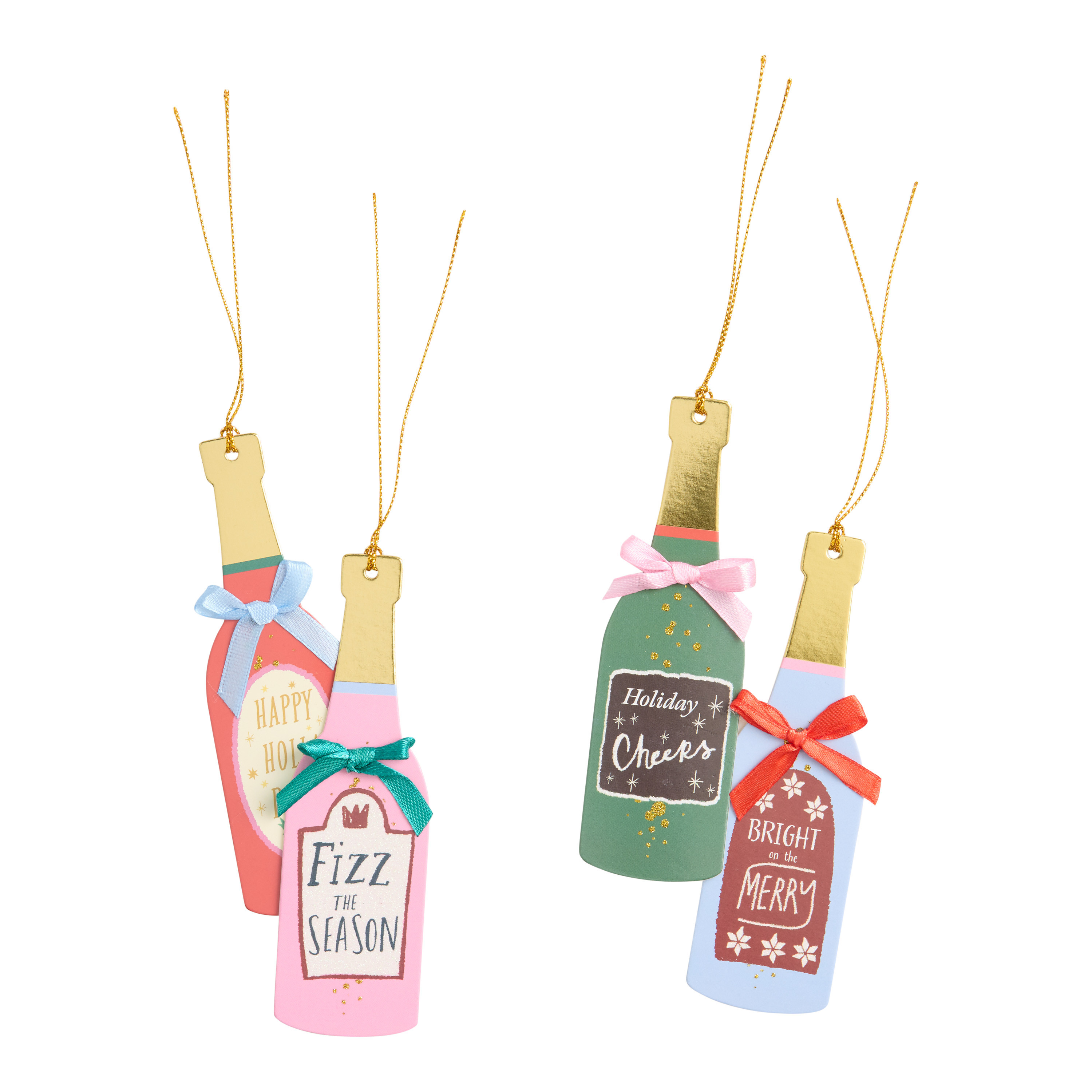 Champagne Bottle Holiday Gift Tags 4 Pack | World Market