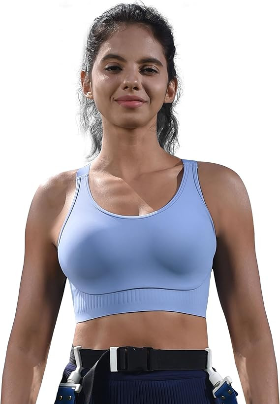 Cordaw Women's High Support Sports Bra, Adjustable Straps & Molded Cups, Racerback Workout Top | Amazon (US)