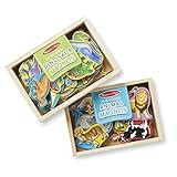 Melissa & Doug Wooden Magnets Set - Animals and Dinosaurs With 40 Wooden Magnets | Amazon (US)